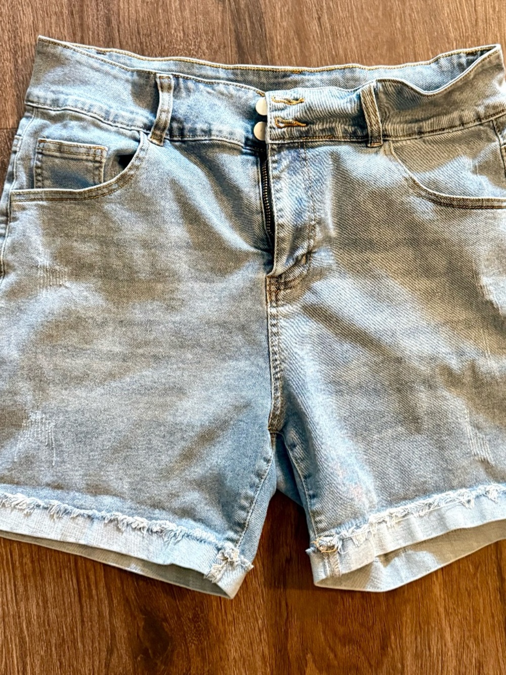 Women's Plus Size High Waisted Jean Shorts - Blue - Size 16W